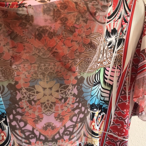 55) NWOT Blouse/tunic. Pretty multicolored print! - Picture 9 of 12